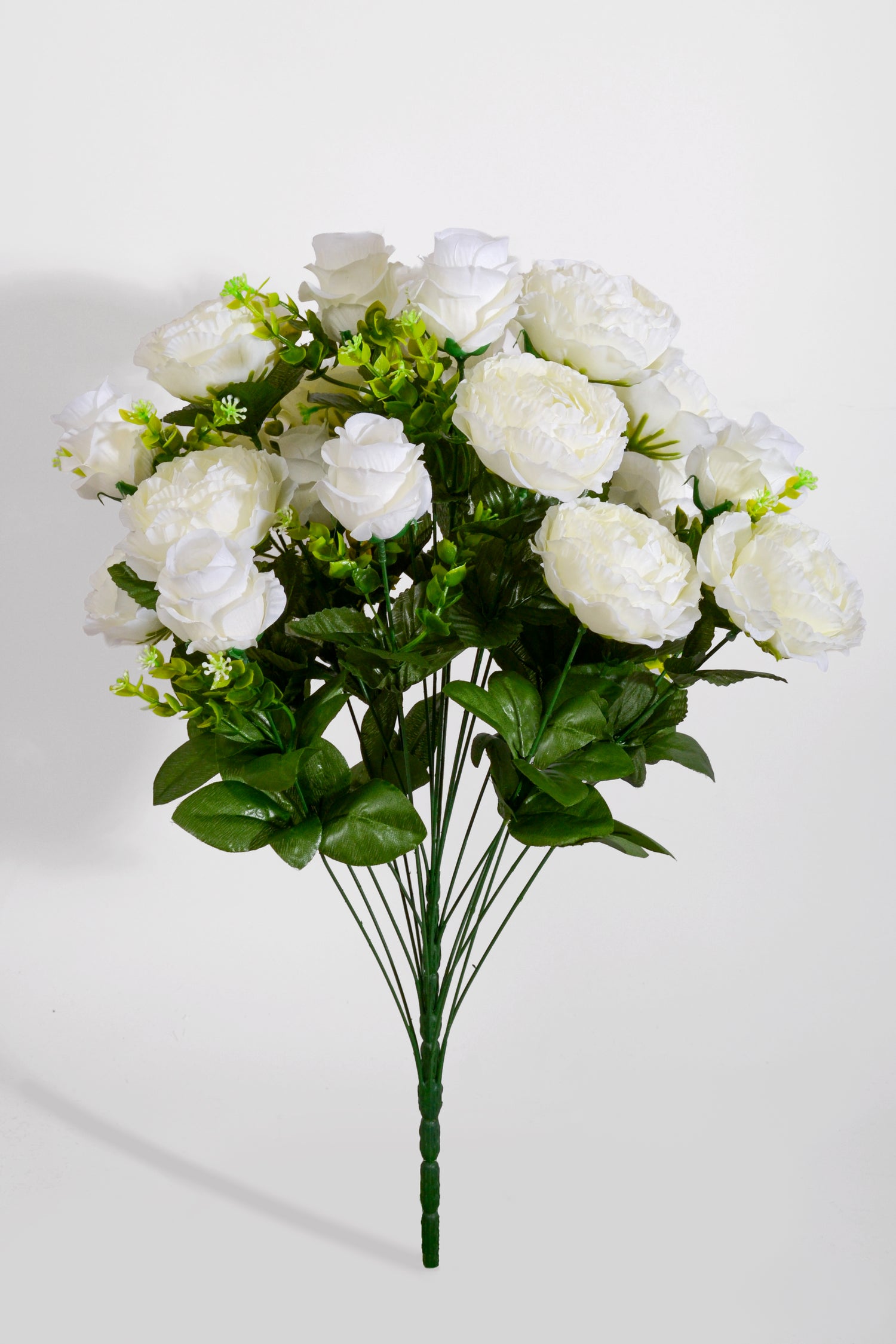 23" Silk Peony/Roses Bush Cream