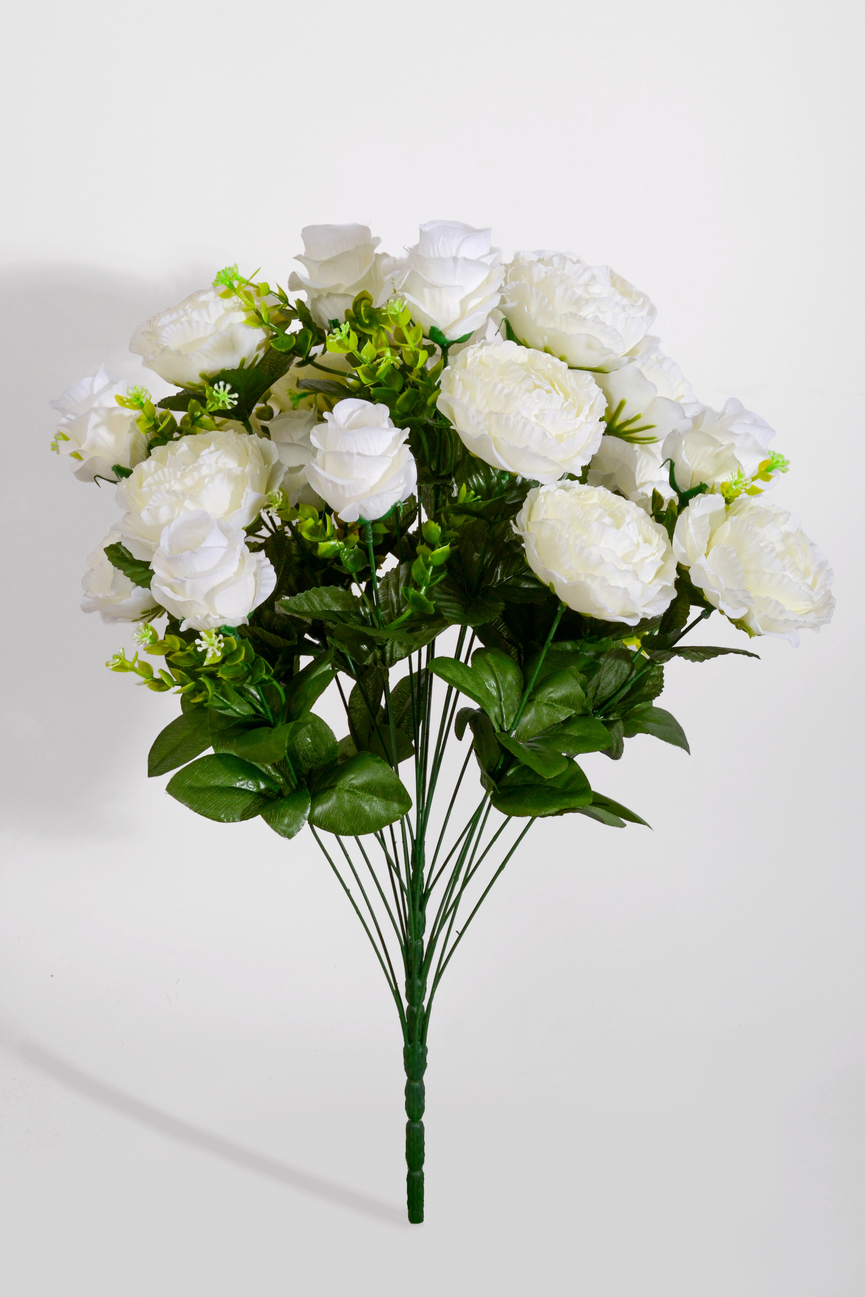 23" Silk Peony/Roses Bush Cream