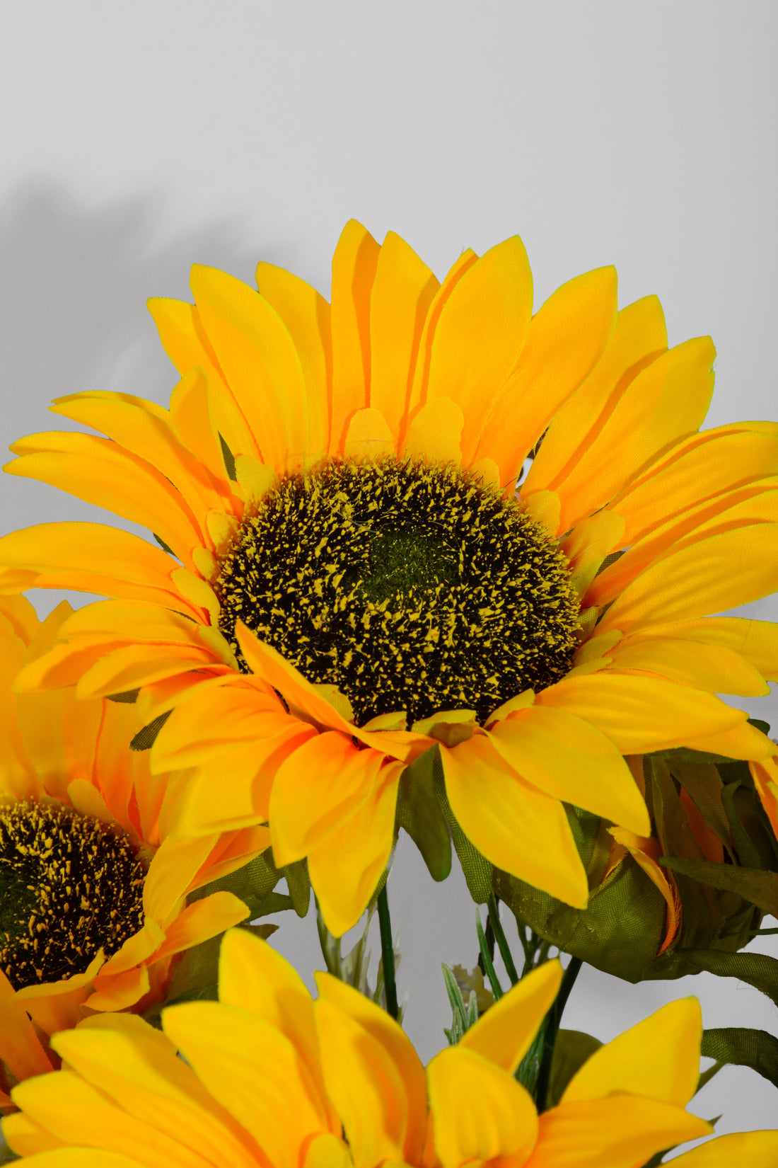 17" Artificial Sunflower/Eucalyptus Bush Yellow
