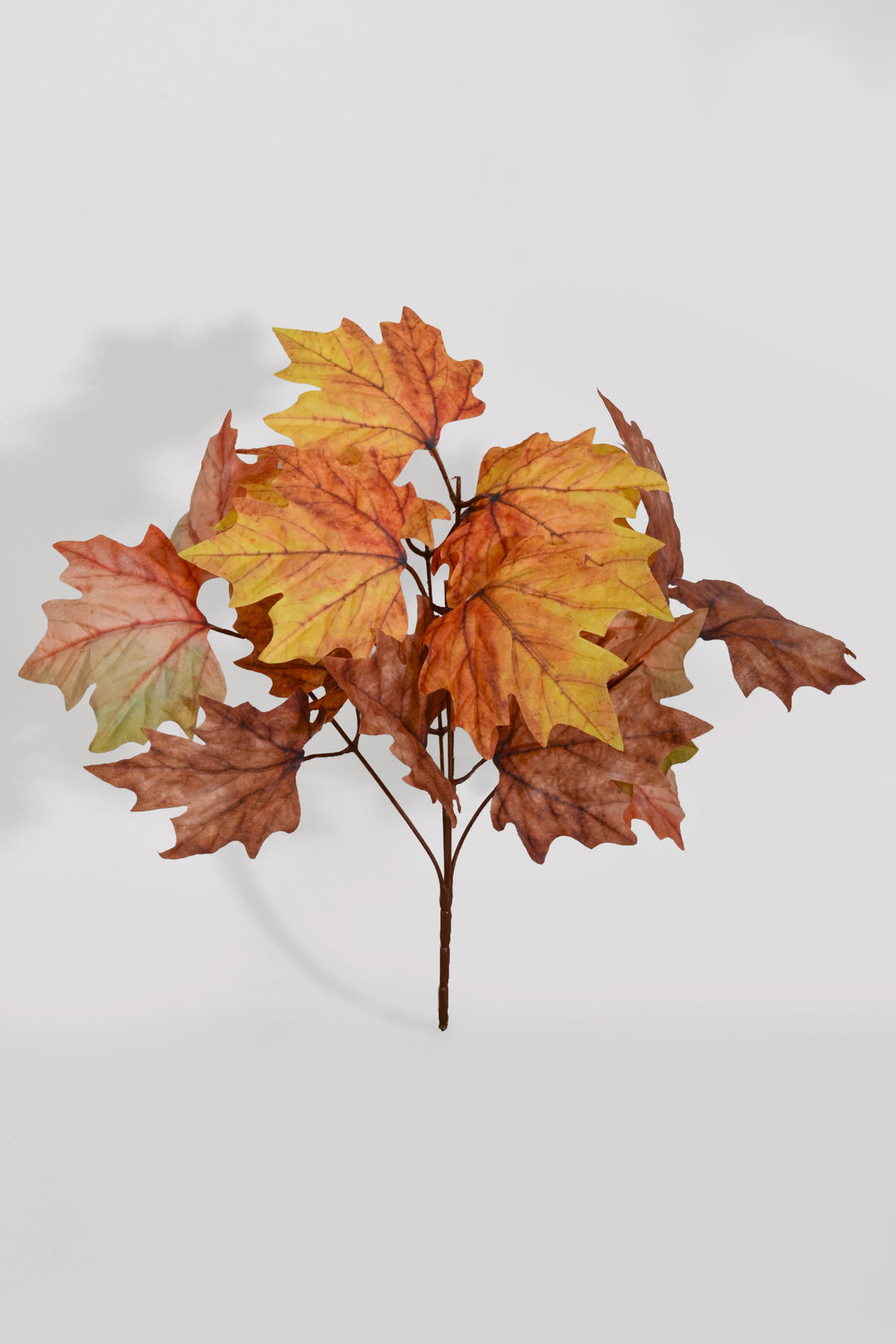 13" Artificial Maple Bush Yellow/Brown