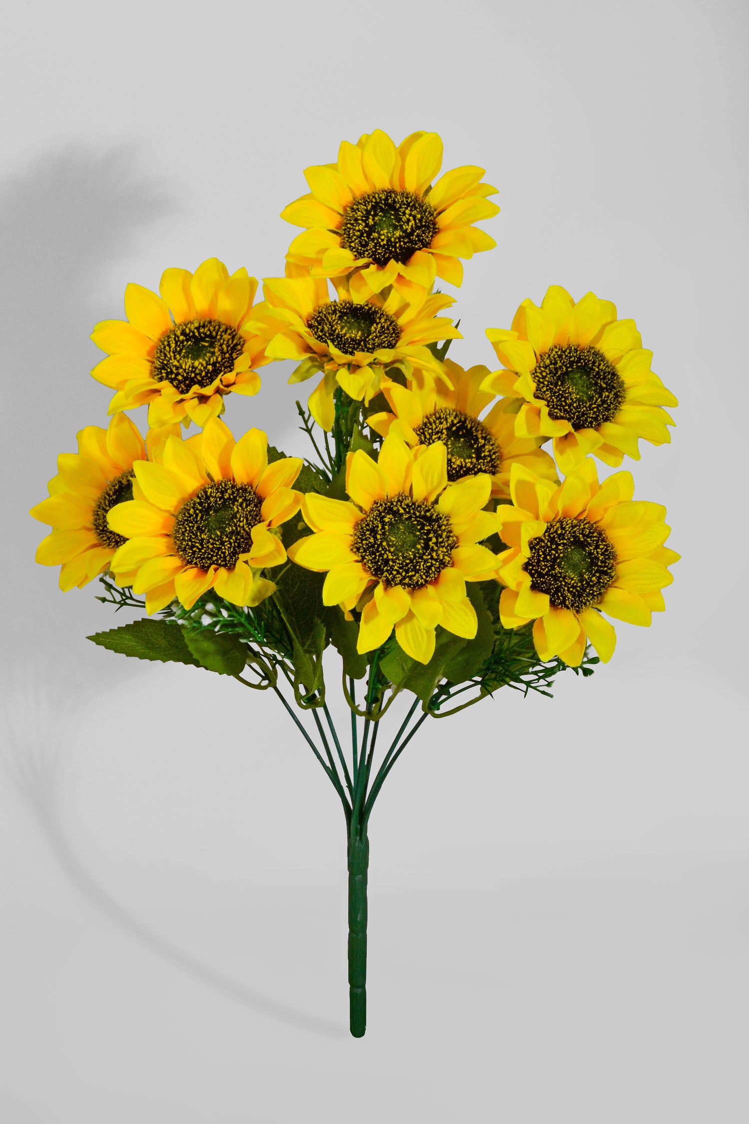 15" Silk Sunflower Bush Yellow