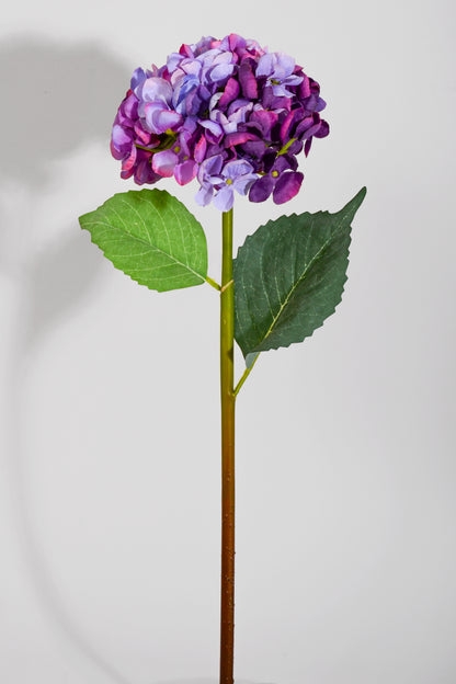 22" Silk Hydrangea Spray Purple