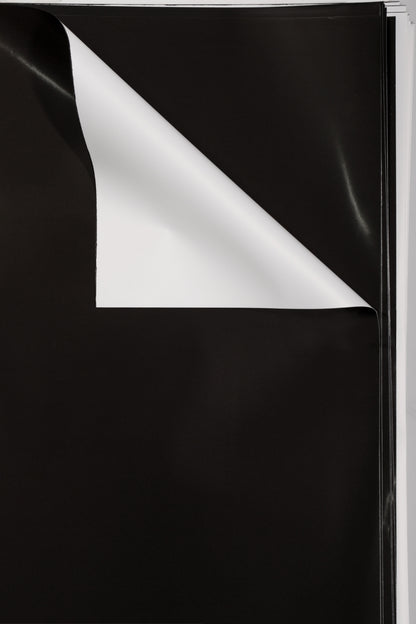 22.5" 2Tone Waterproof Wrapping Paper Black/White Pkg/20