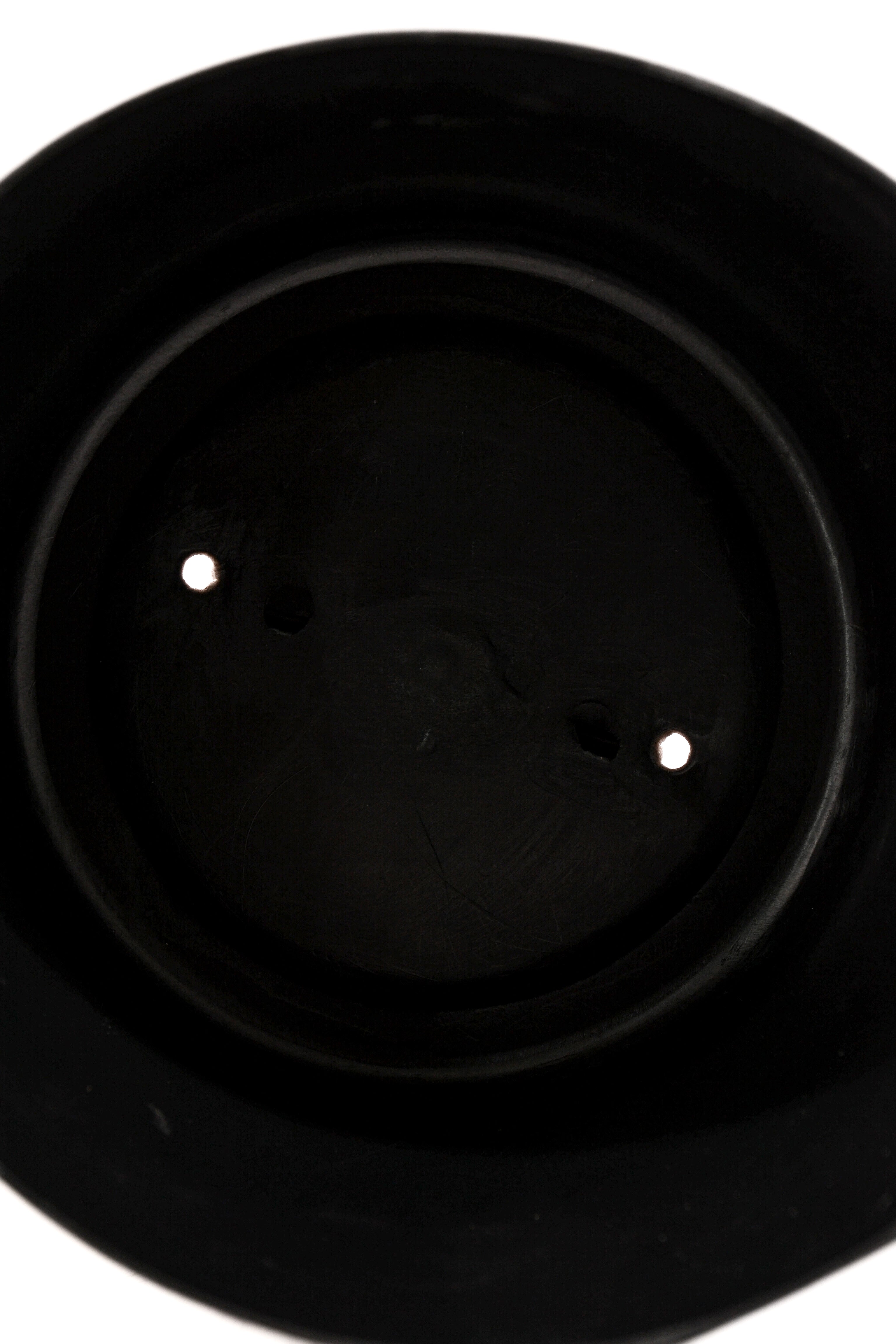 6" X 5"H Round Plastic Plant Black