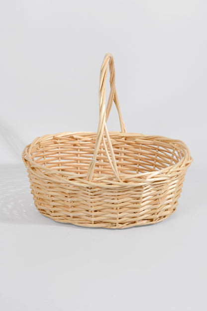 12" Oval Willow Basket Natural