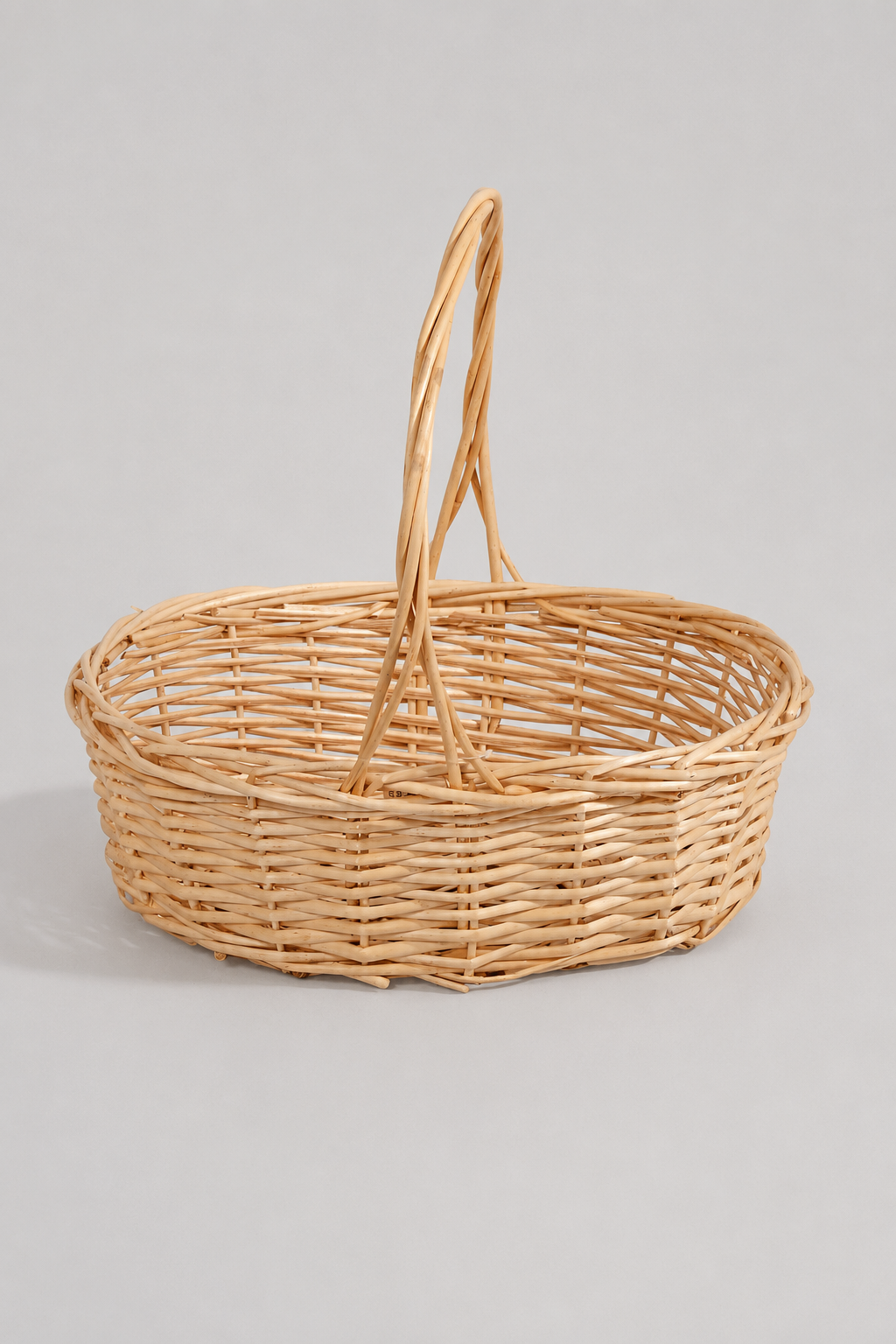 14" Oval Willow Basket Natural