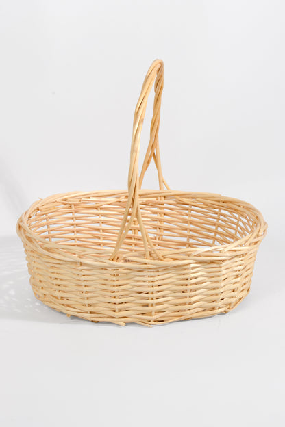 14" Oval Willow Basket Natural