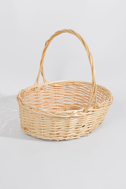 14" Oval Willow Basket Natural