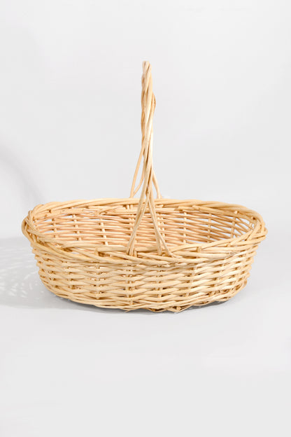 16" Oval Willow Basket Natural