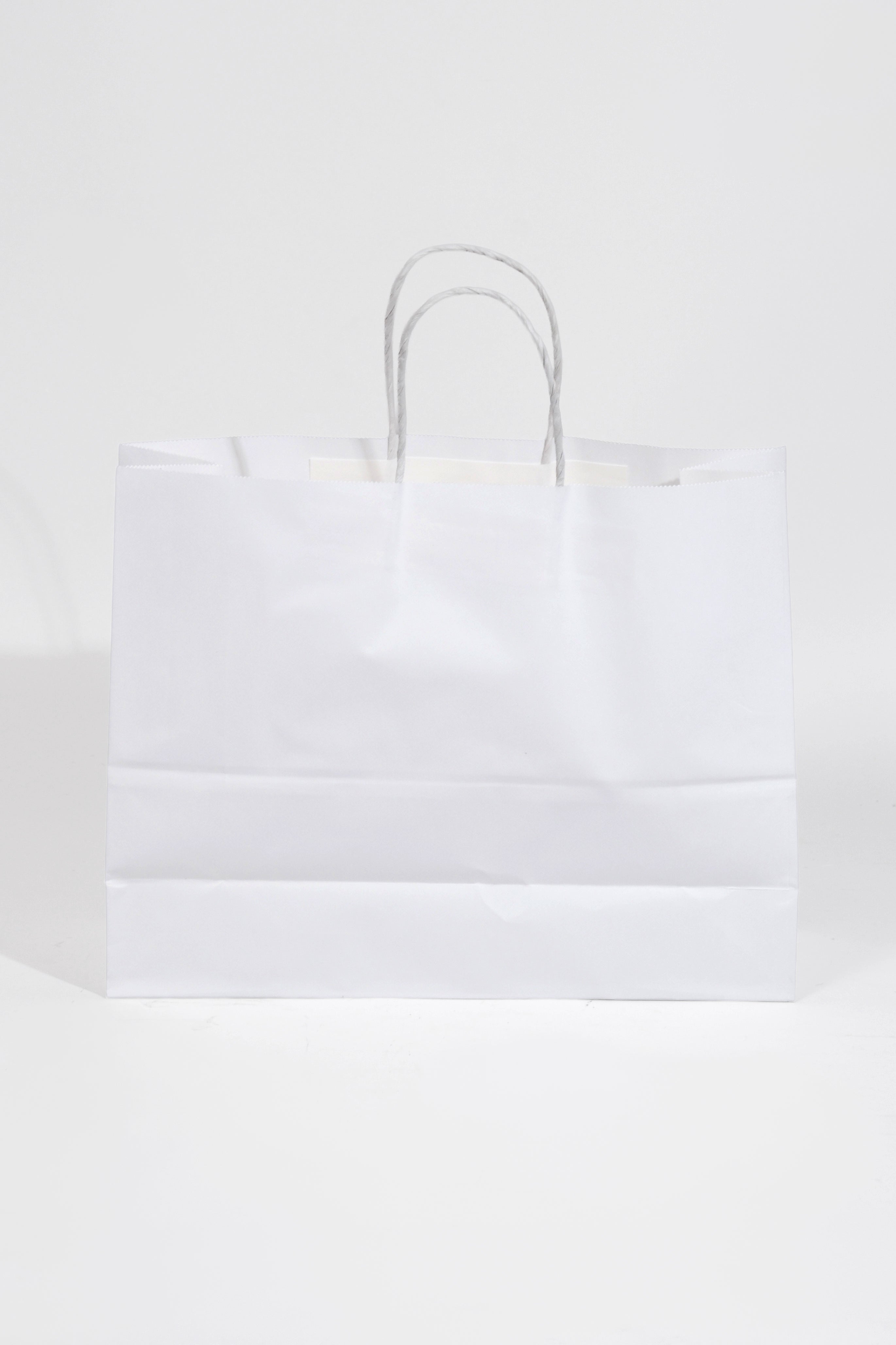 12.5 X 4.25 X 10" Kraft Shopping Bag White Pkg/12