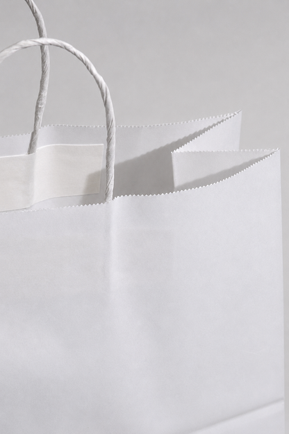 12.5 X 4.25 X 10" Kraft Shopping Bag White Pkg/12