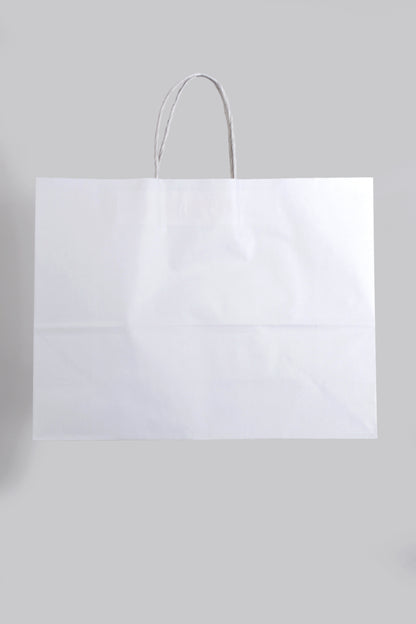 12.5 X 4.25 X 10" Kraft Shopping Bag White Pkg/12