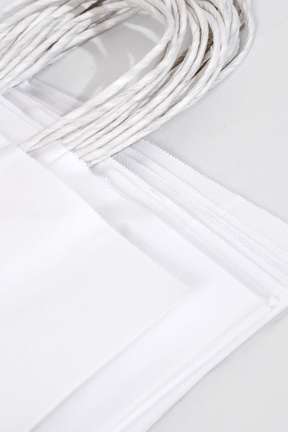 12.5 X 4.25 X 10" Kraft Shopping Bag White Pkg/12