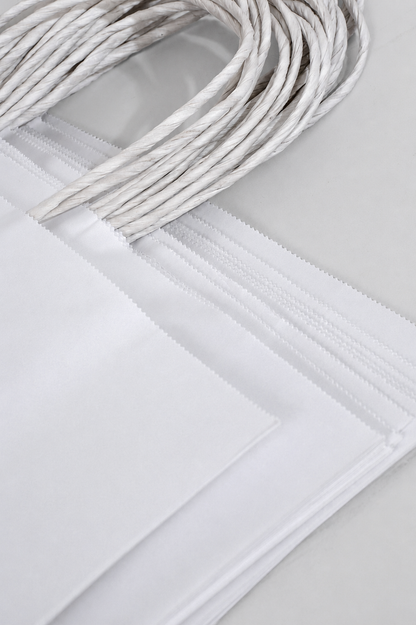 12.5 X 4.25 X 10" Kraft Shopping Bag White Pkg/12