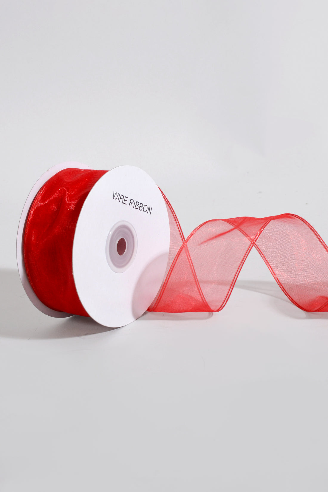 1.5 X 25Yds Wire Sheer Ribbon Red