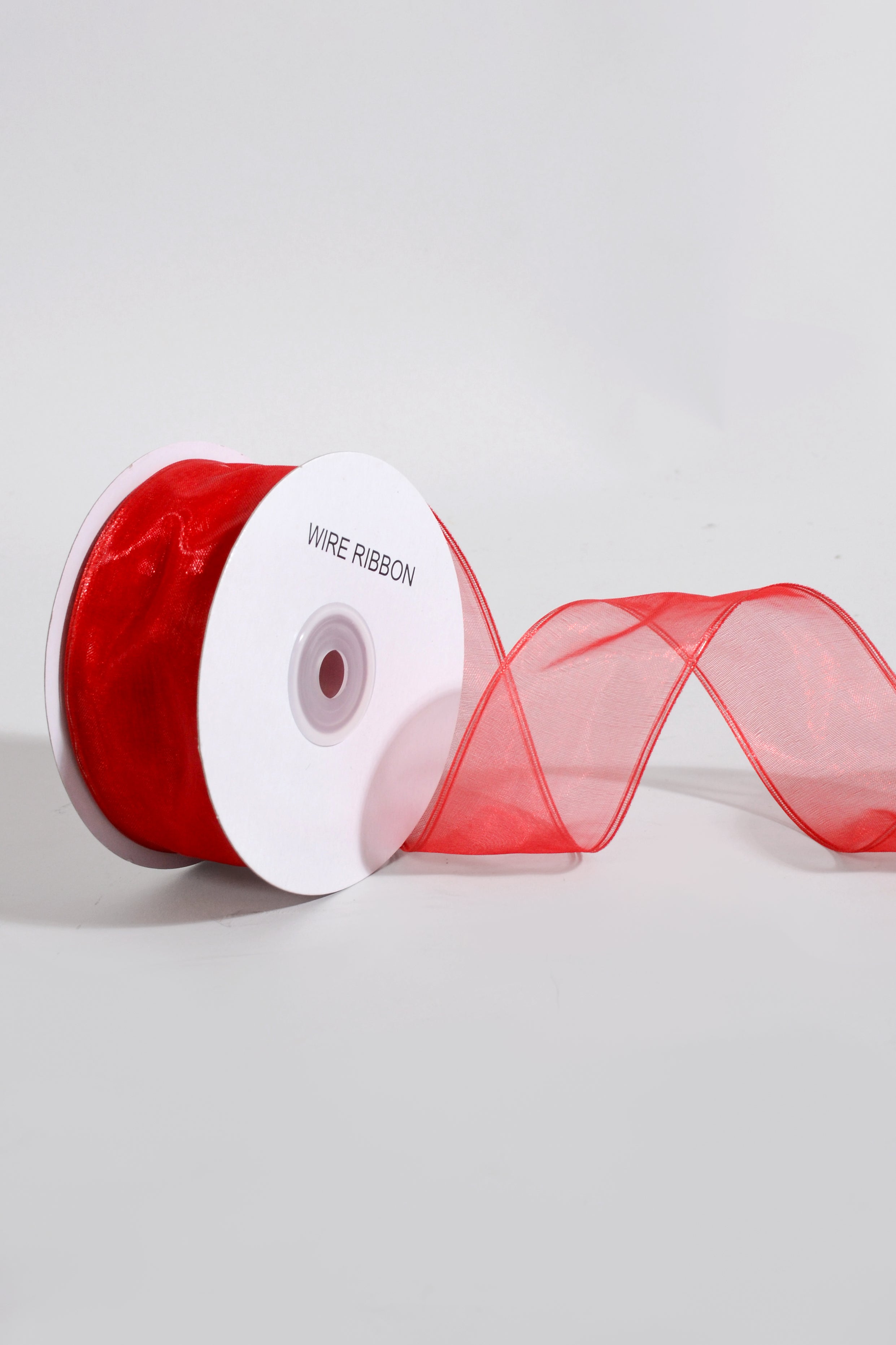 1.5 X 25Yds Wire Sheer Ribbon Red