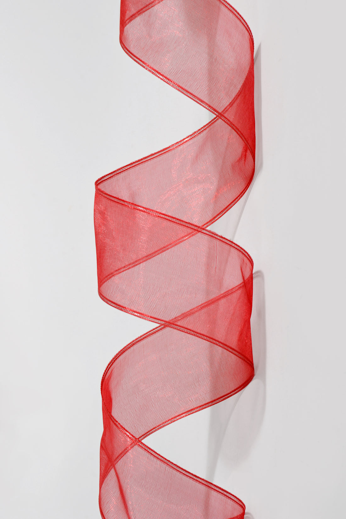 1.5 X 25Yds Wire Sheer Ribbon Red