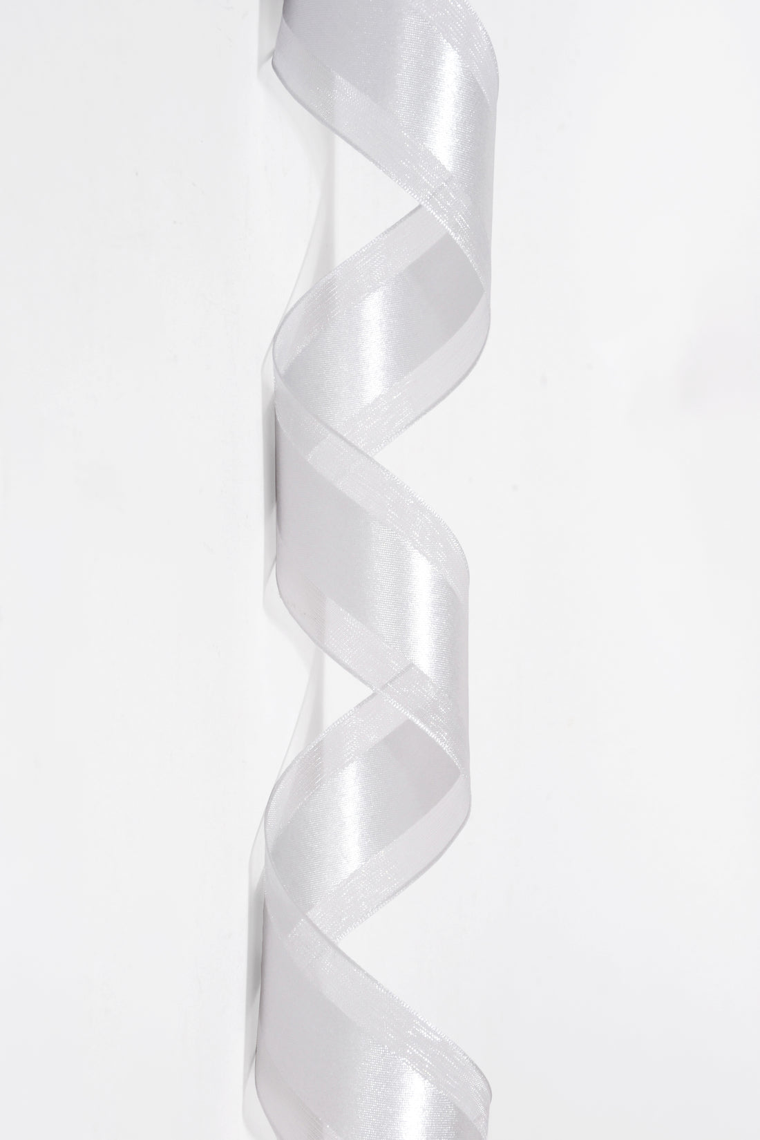 1.5 X 25Yds Organza W/Satin Middle Silver