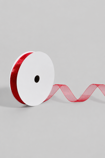 7/8" X 100Yds Organza Ribbon Rose Red