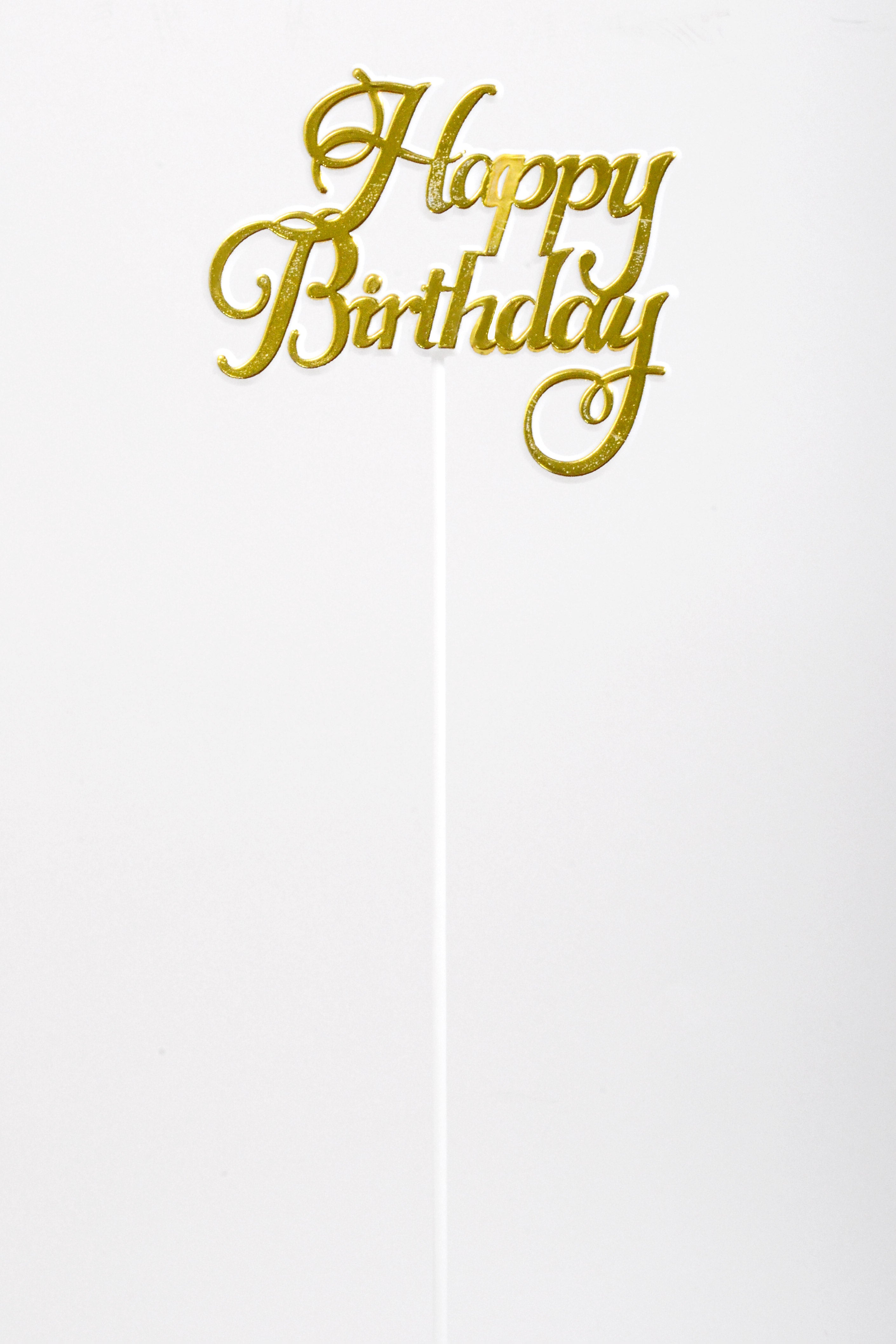 11 .5" Happy Birthday Pick Gold/White Pkg12