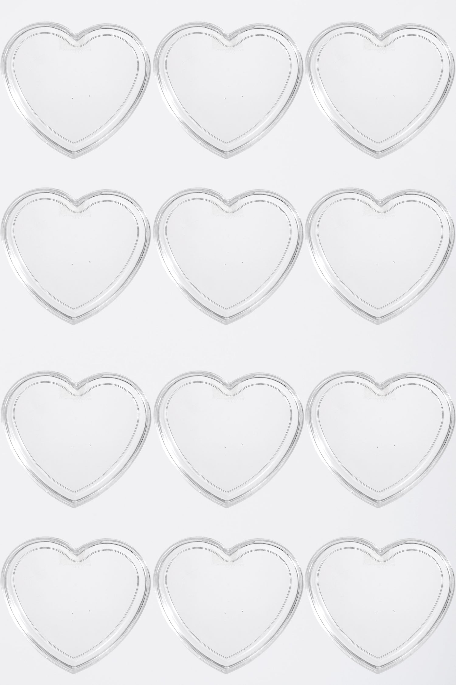 4.5" Heart Box Clear Pkg/12