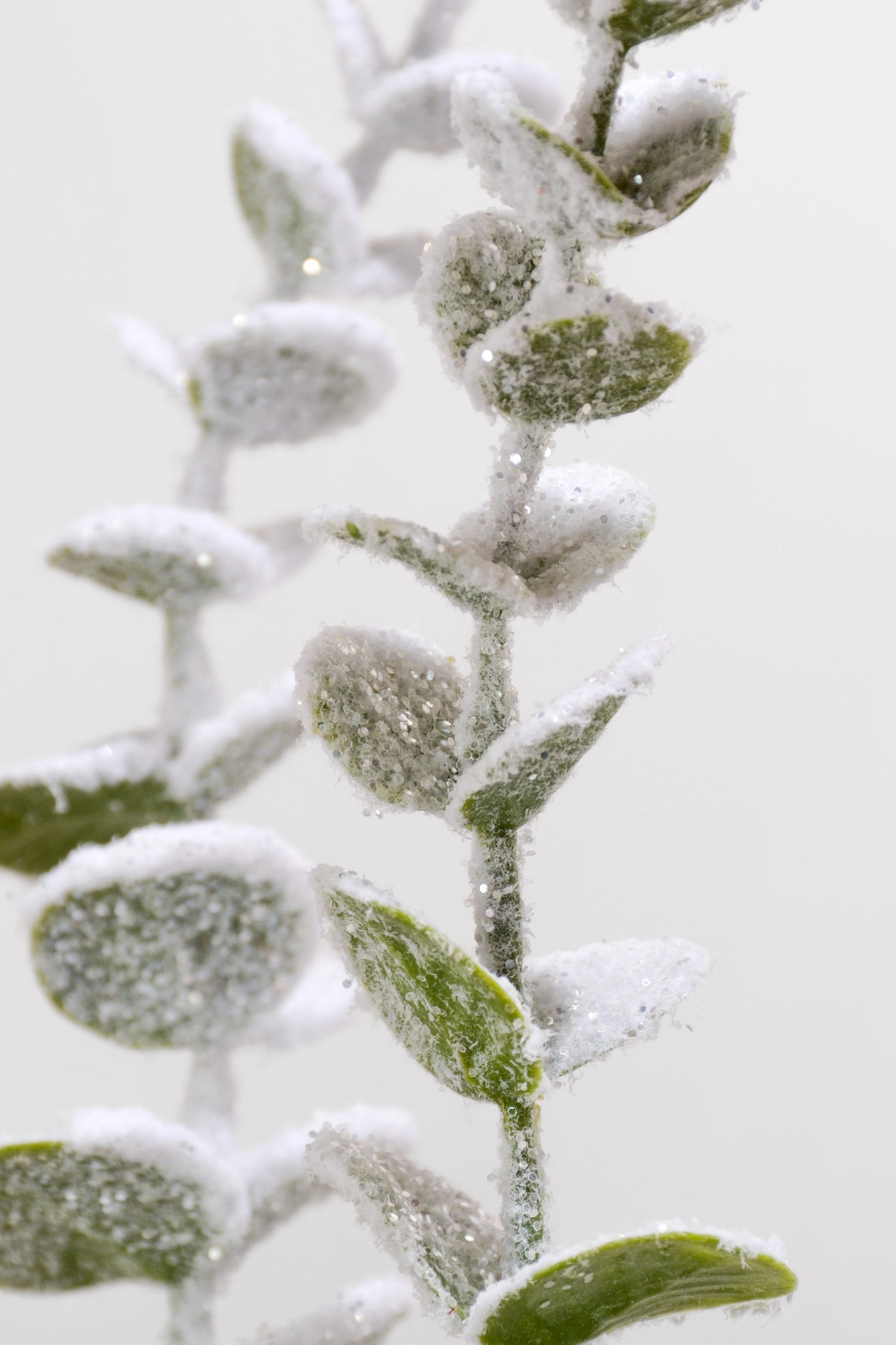 29" Glitter Snow Eucalyptus Spray White/Green
