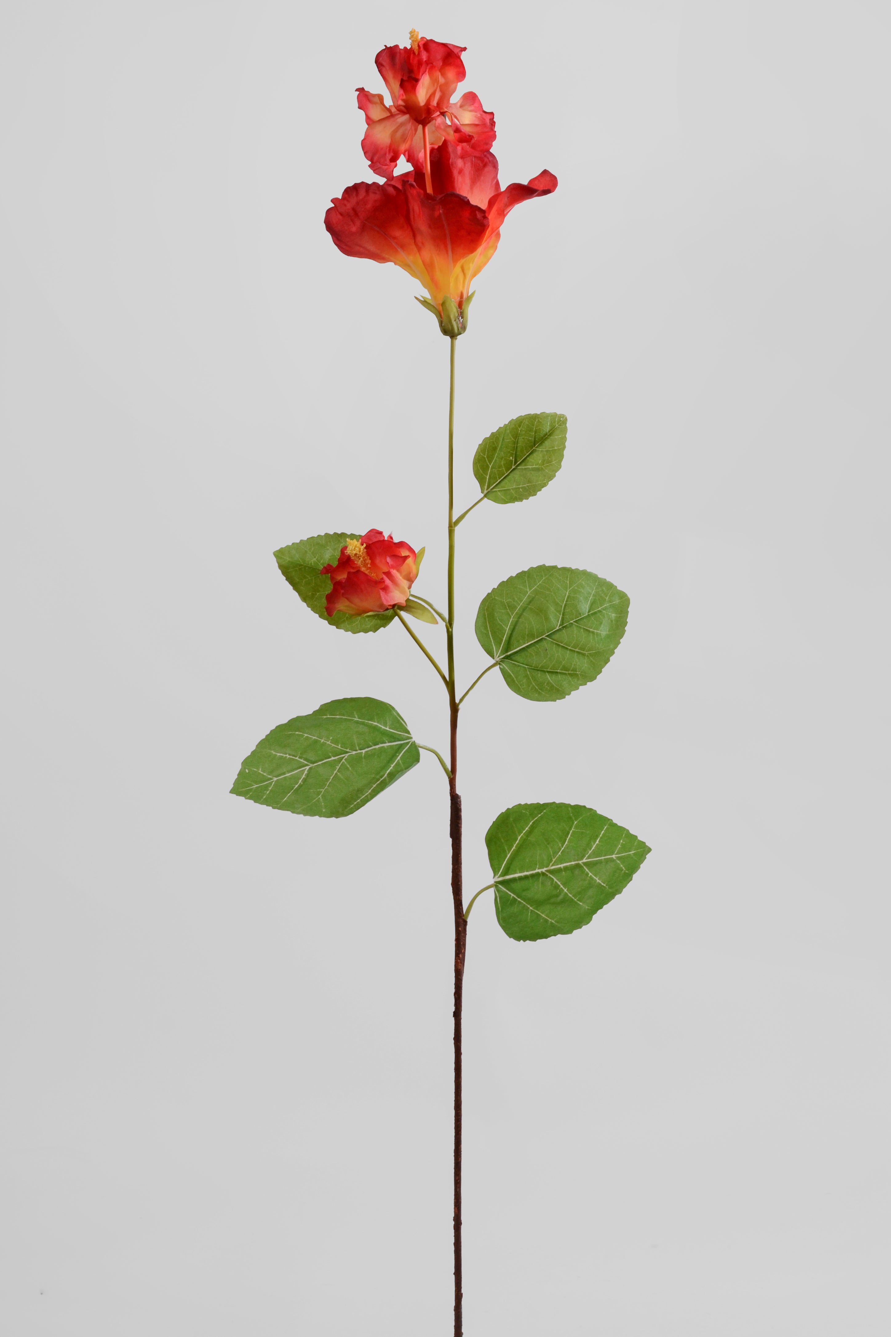 36" Silk Hibiscus Spray Orange