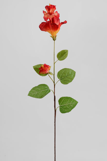36" Silk Hibiscus Spray Orange