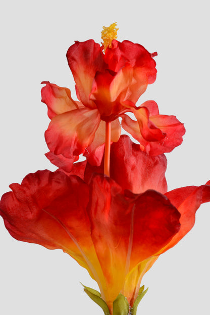 36" Silk Hibiscus Spray Orange