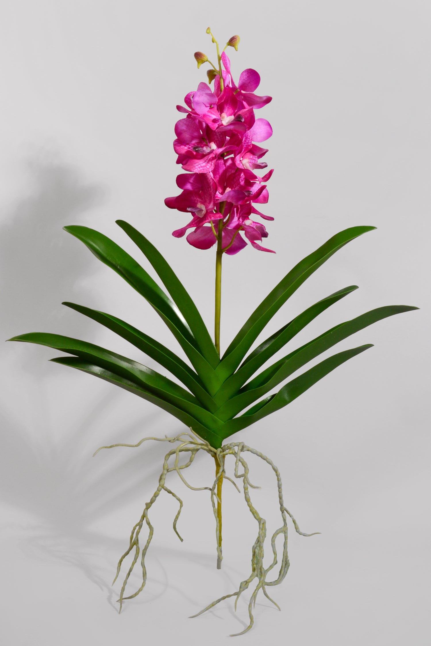 25" Silk Vanda Orchid Plant Fuchsia