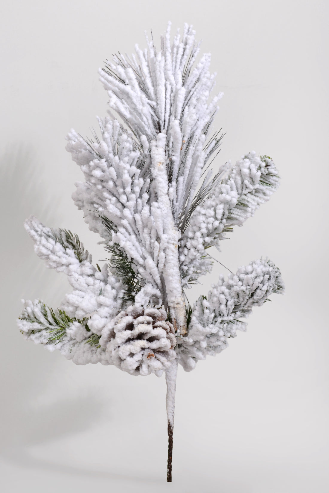 17" Artificial Snowed Cone/Mix Pine Spray White/Green