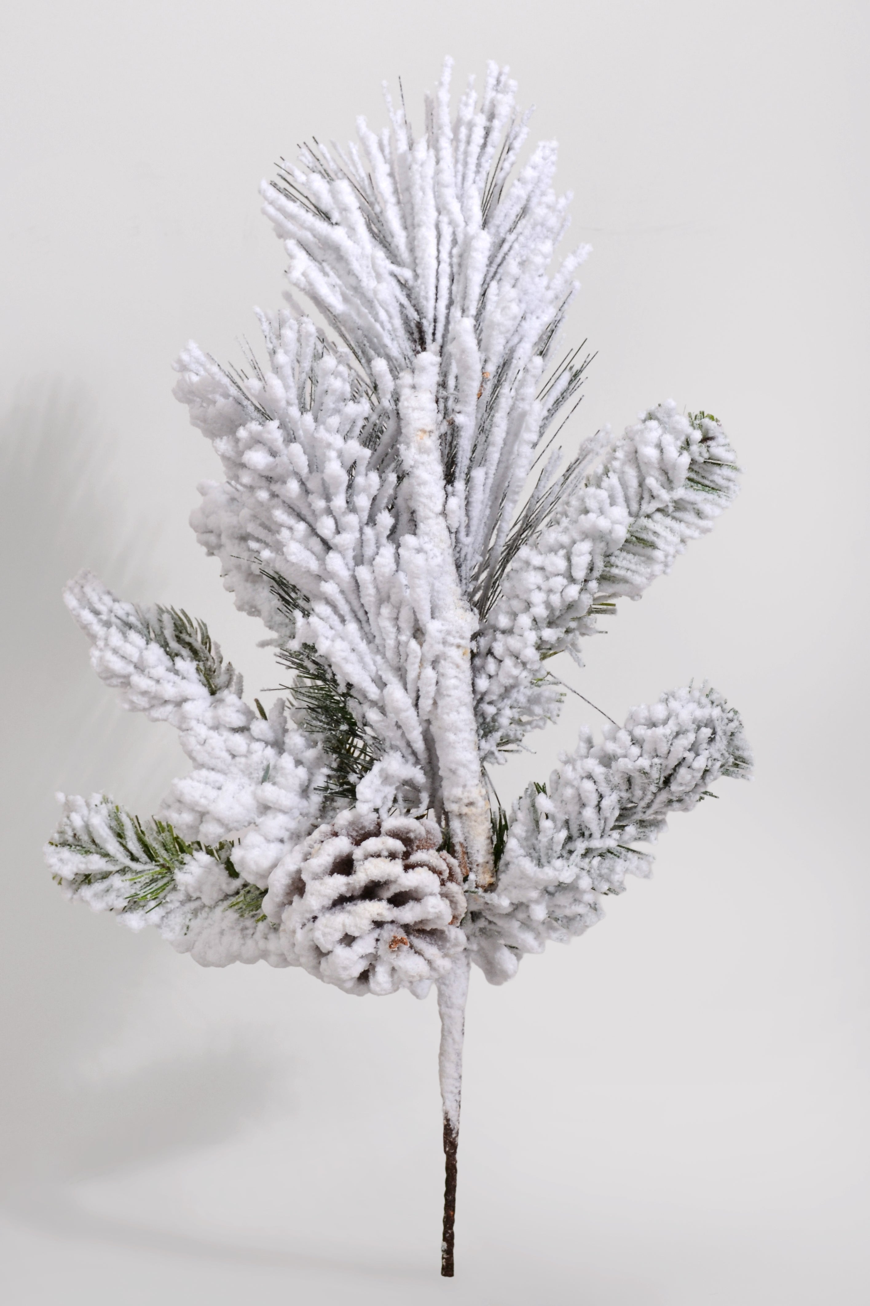 17" Artificial Snowed Cone/Mix Pine Spray White/Green