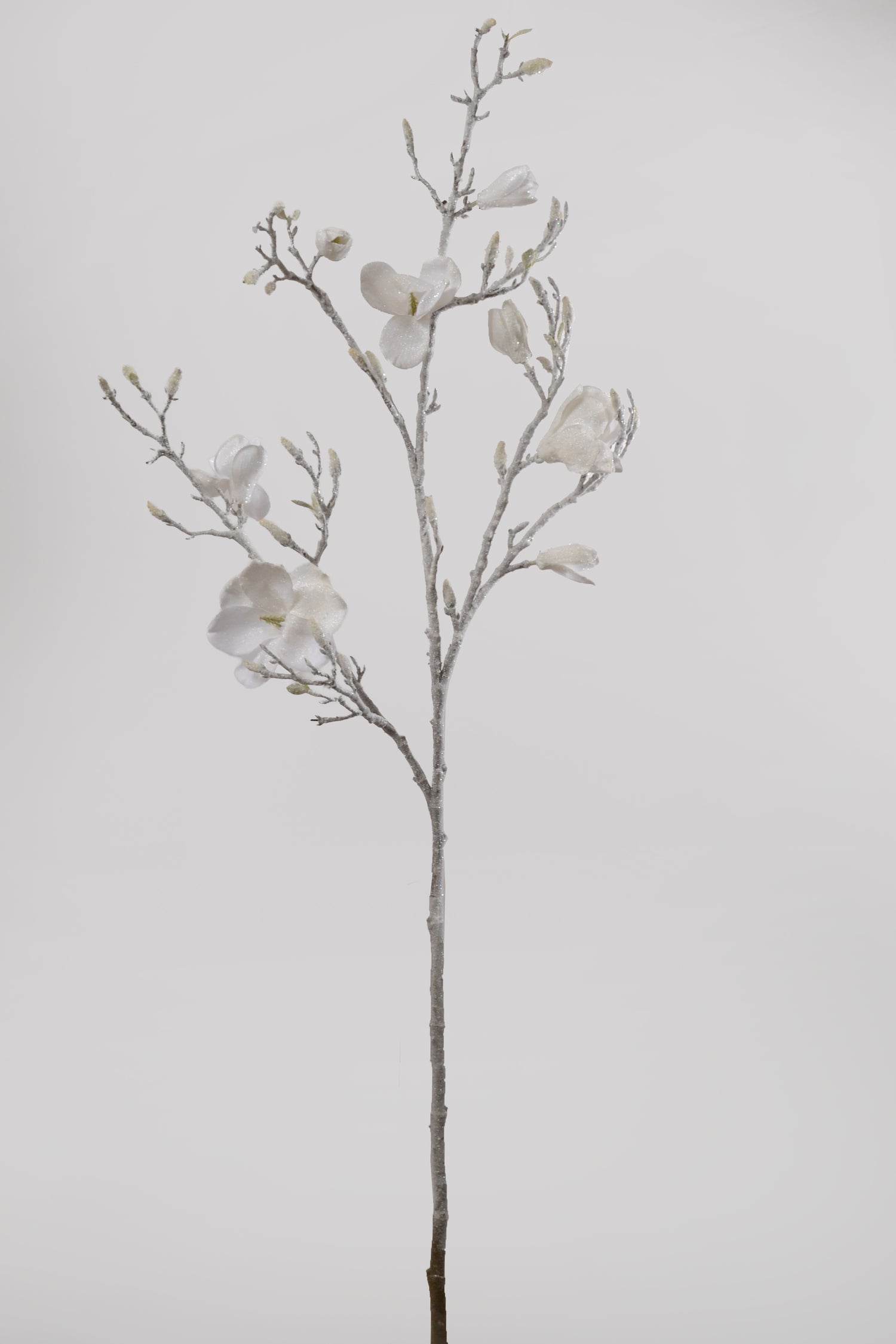 53.5" Glittered Magnolia Spray White