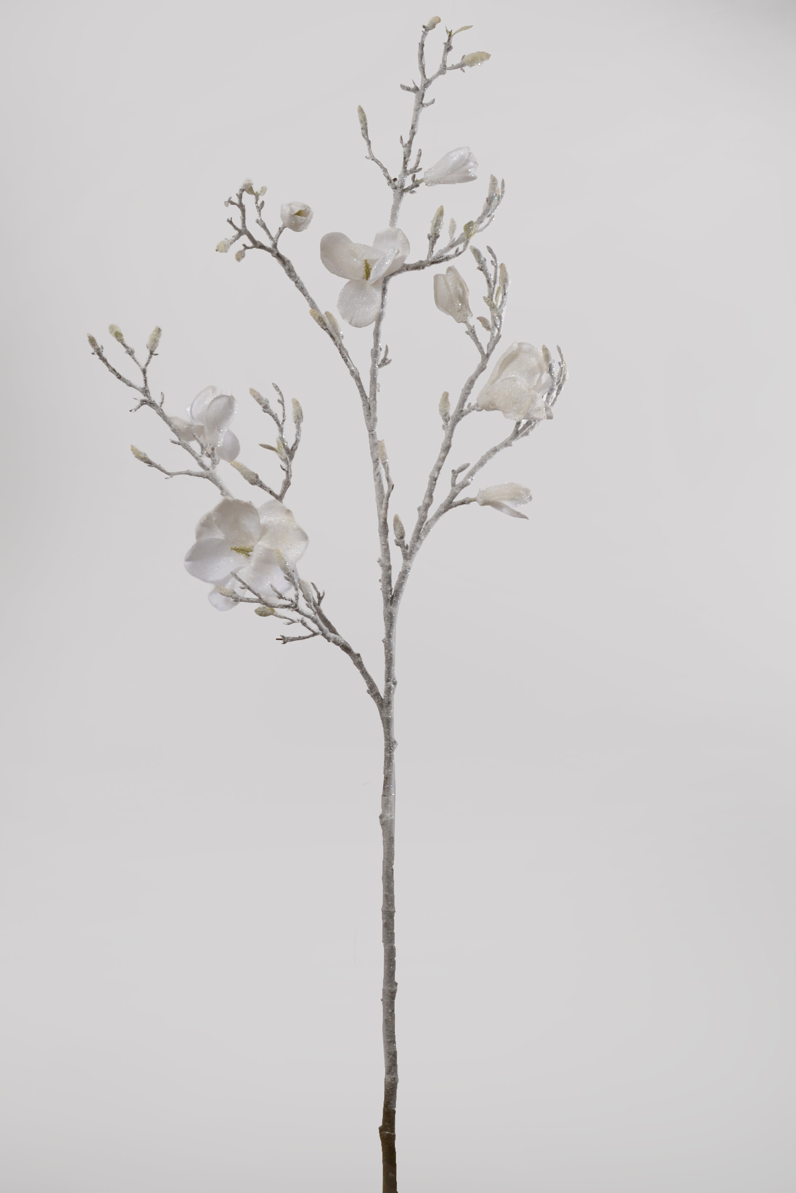 53.5" Glittered Magnolia Spray White