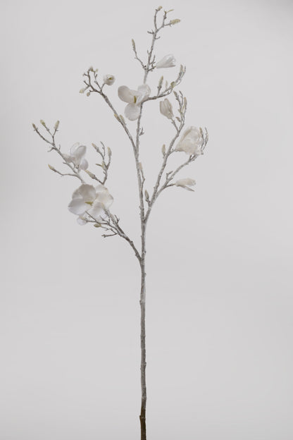 53.5" Glittered Magnolia Spray White