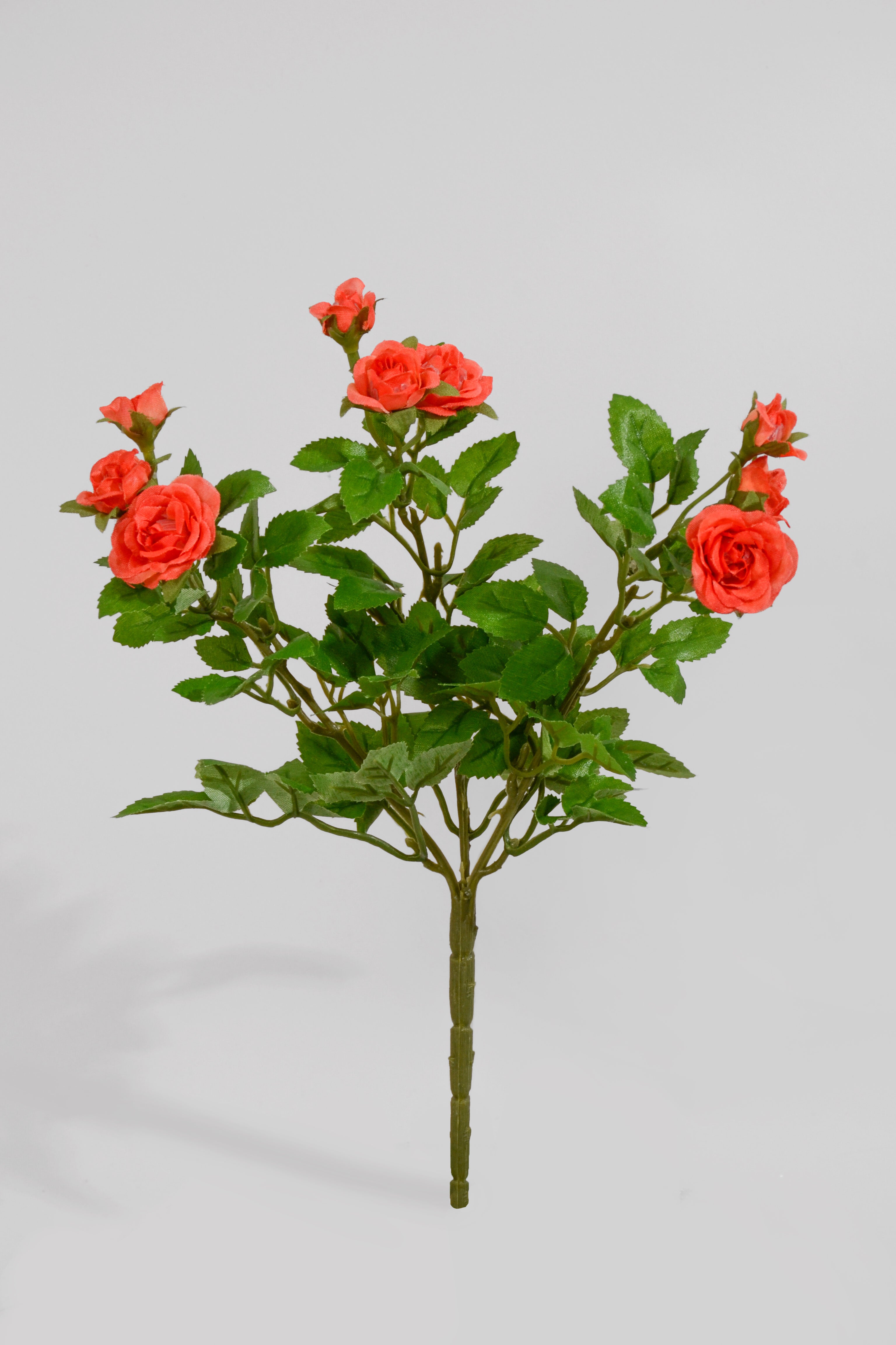10" Mini Artificial Rose Bush Salmon