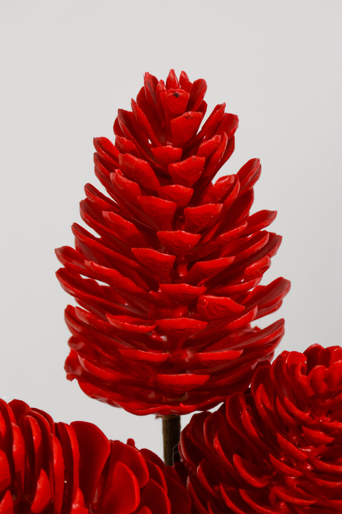 12" Plastic Pine Cone Pick Red