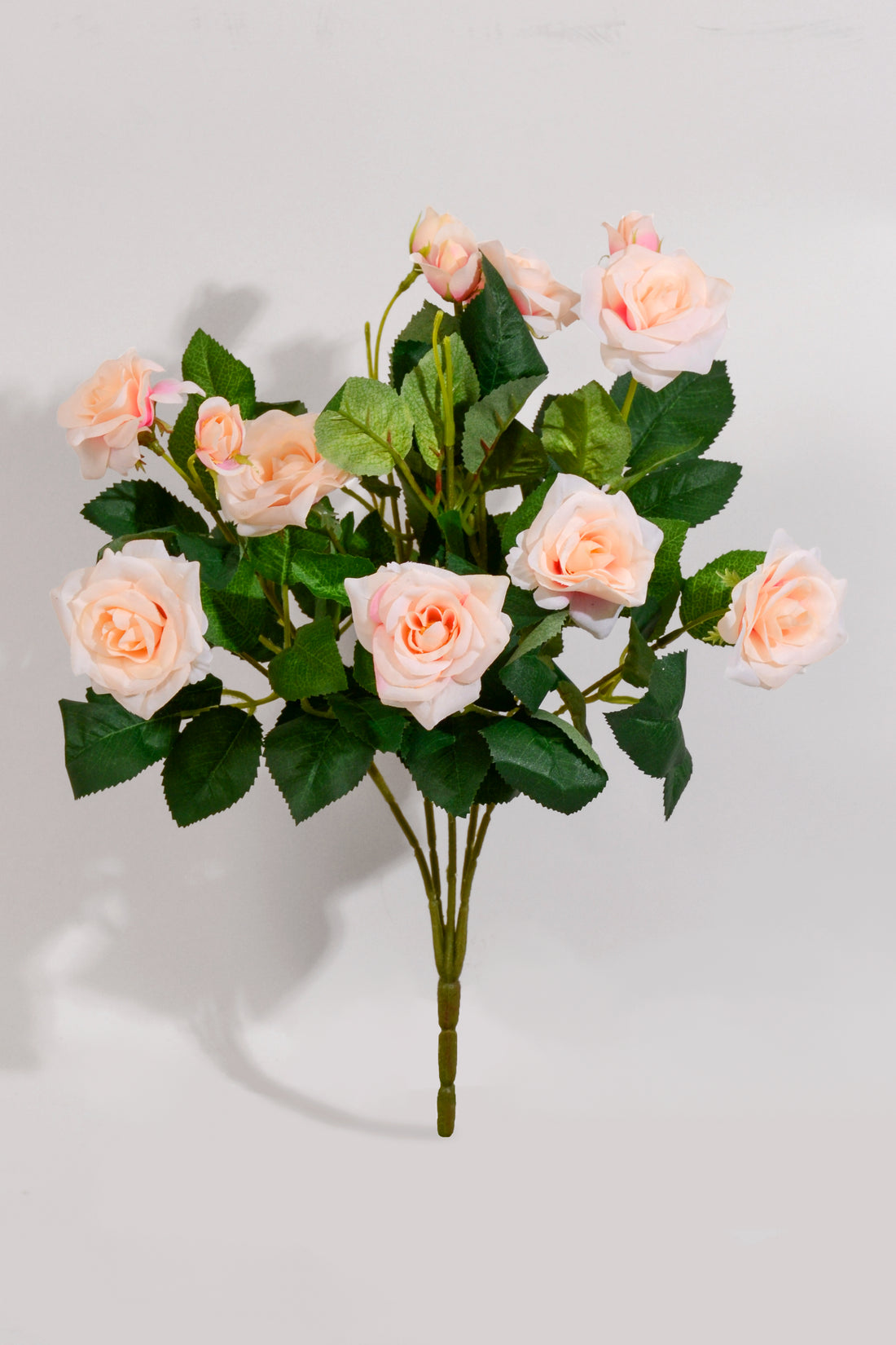 15" Silk Rose Bush Peach/Cream