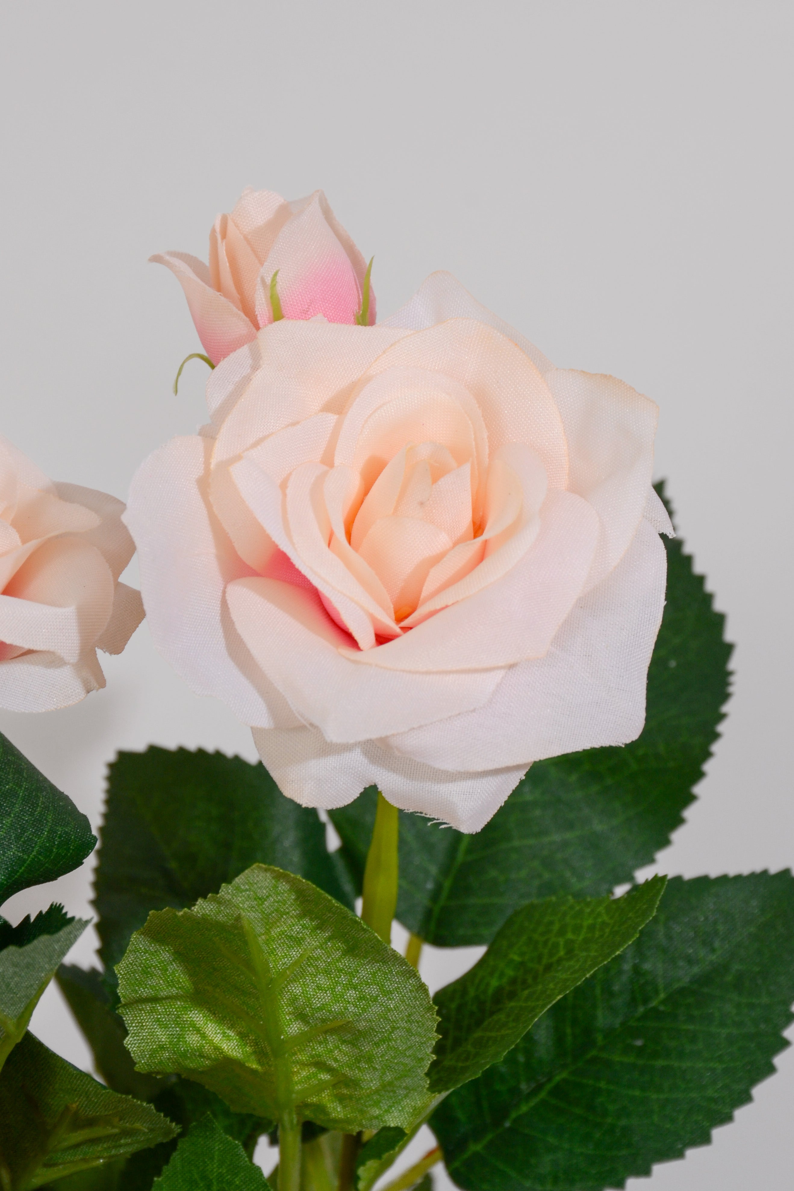 15" Silk Rose Bush Peach/Cream