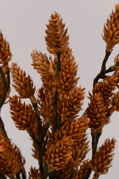 16" Plastic Pine Cone Bush Brown