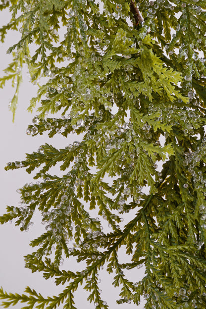 6Ft Iced Cedar Garland Green/Cristal White