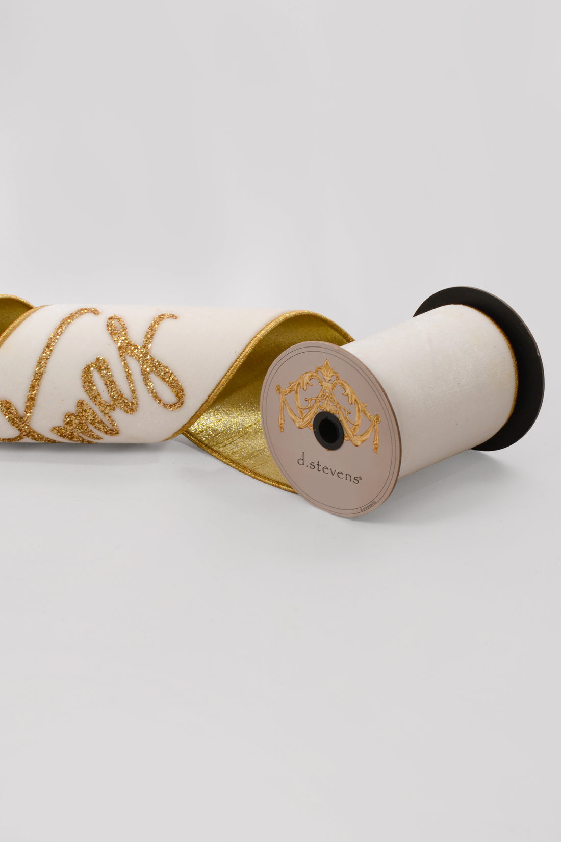 6" X 70" Velvet Gold Glitter Christmas Banner Winter White