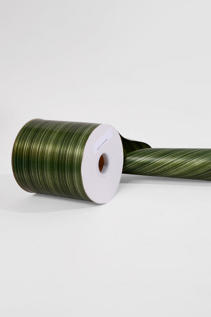 4.25" X 50yds Roll Aspidistra Ribbon Leaf Green