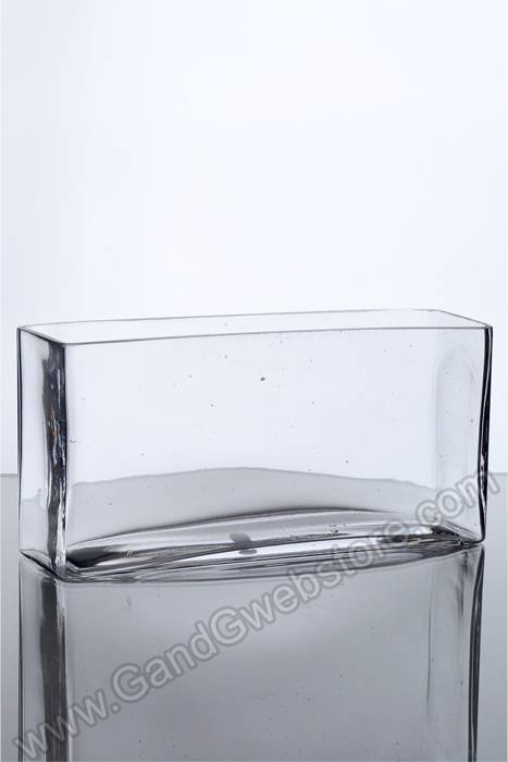 3" X 12" X 4" Rectangle Glass Vase Clear