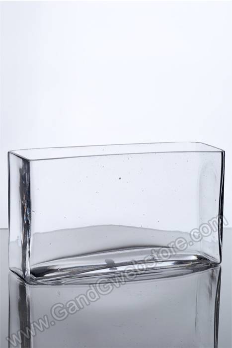 3" X 12" X 6" Rectangle Glass Vase Clear