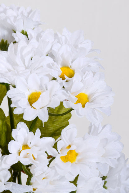 8" Mini Silk Daisy Bush White