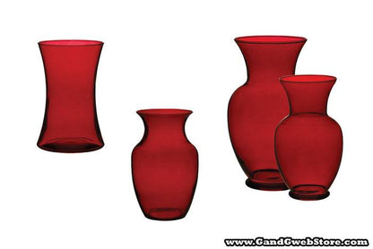 8" Rose Vase  Ruby Red
