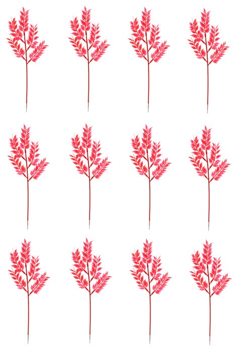 13" Silk Ruscus Sprays Red (Pkg 72)