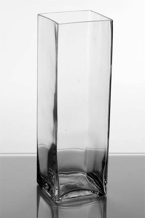 4" X 4" X 14" Squared Glass Vase Clear