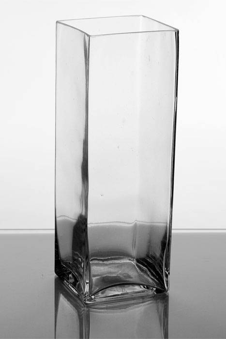 5" X 5" X 14" Squared Glass Vase Clear